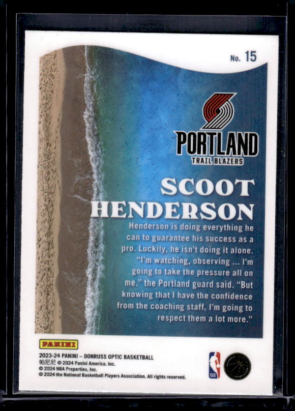2023-24 Donruss Optic #15 Scoot Henderson Splash