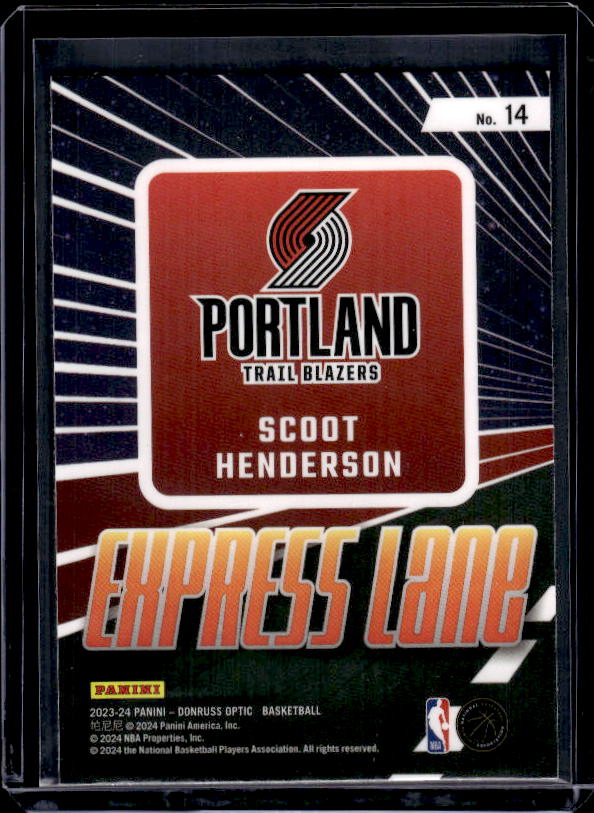 2023-24 Donruss Optic #14 Scoot Henderson Express Lane
