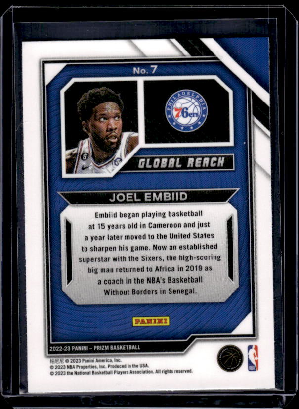 2022-23 Panini Prizm #7 Joel Embiid Global Reach