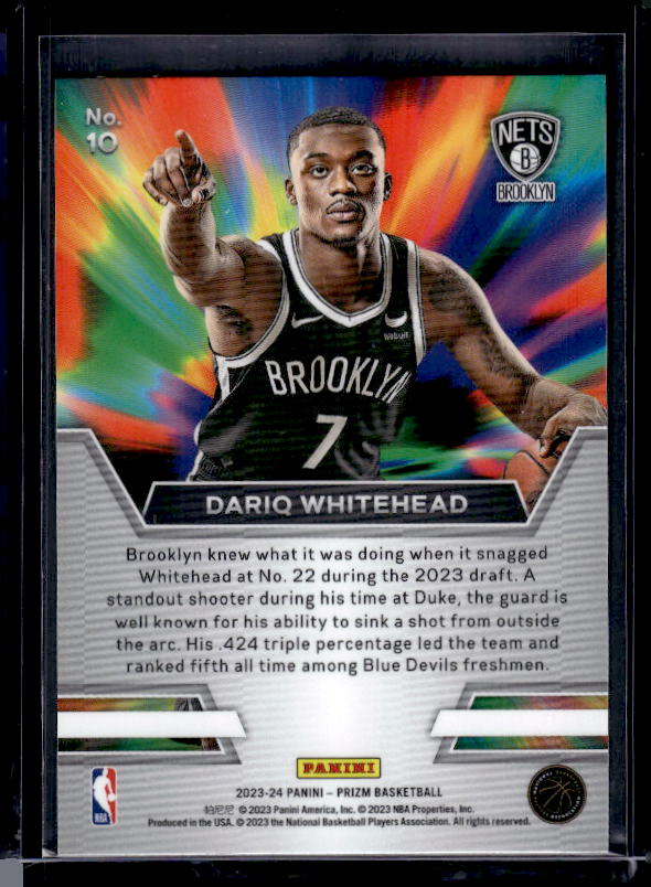 2023-24 Panini Prizm #10 Dariq Whitehead Instant Impact