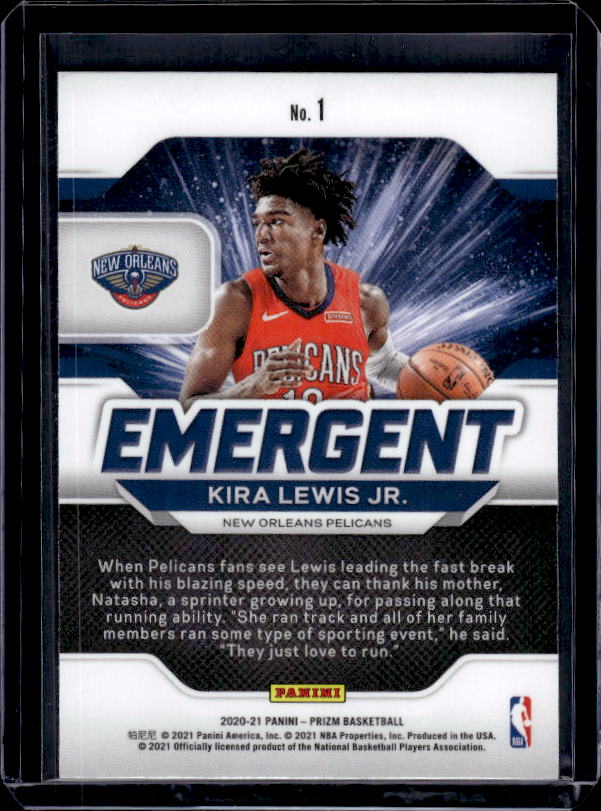 2020-21 Panini Prizm #1 Kira Lewis Jr. Emergent