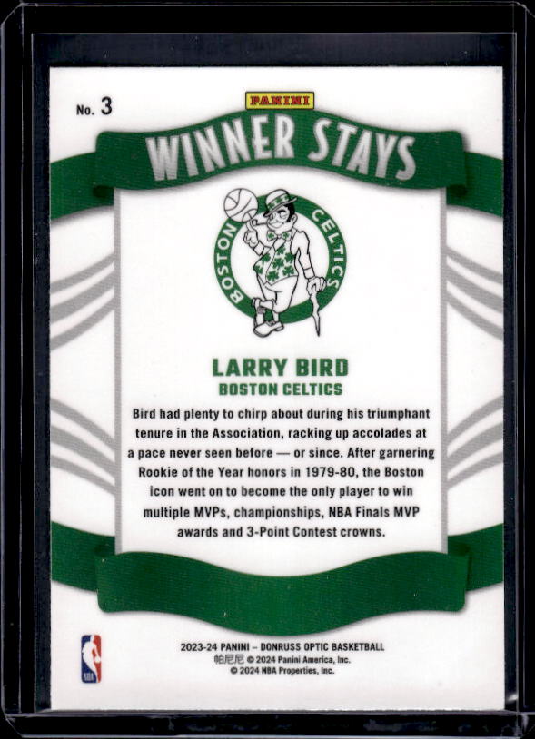2023-24 Donruss Optic #3 Larry Bird