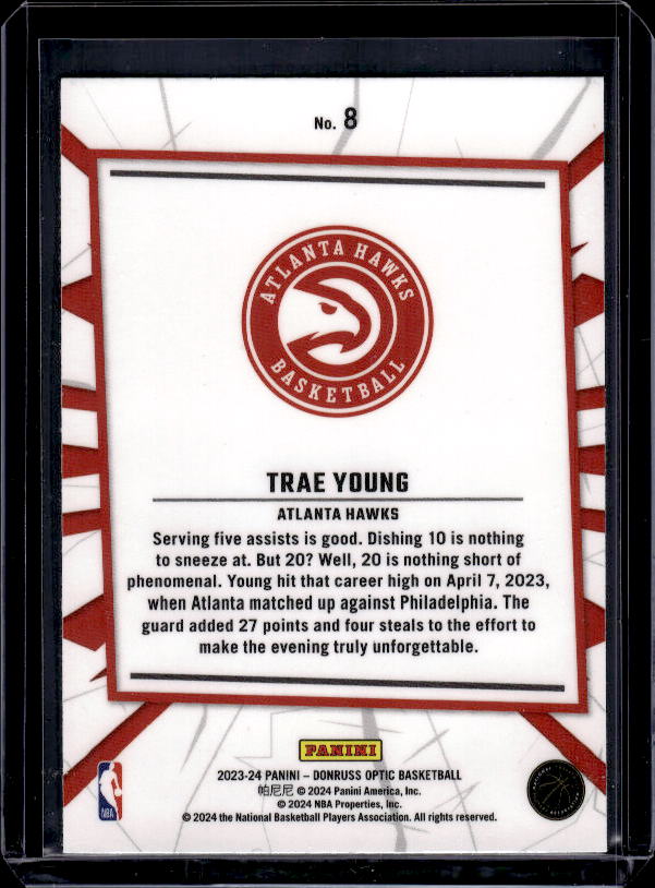 2023-24 Donruss Optic #8 Trae Young My House