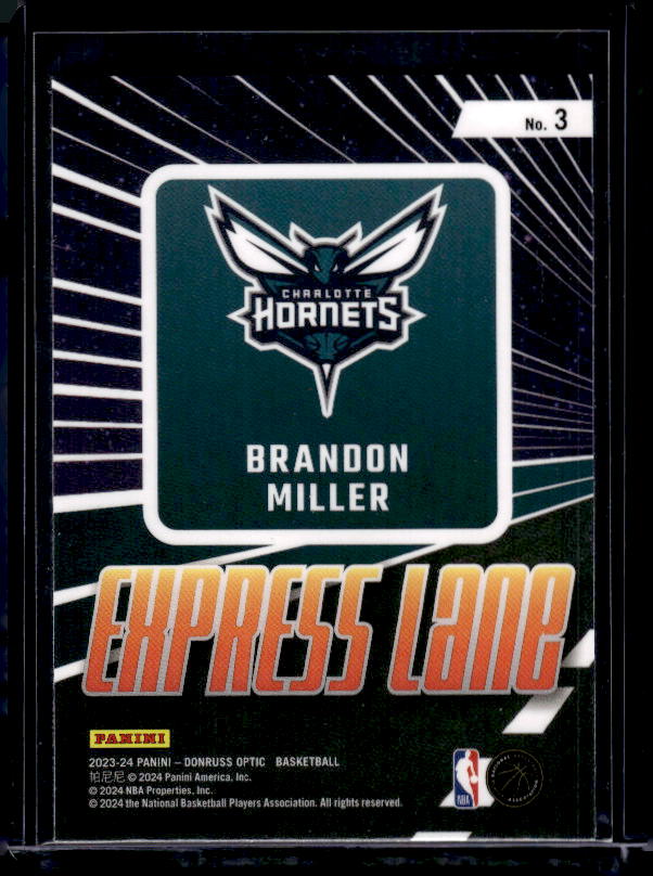 2023-24 Donruss Optic #3 Brandon Miller