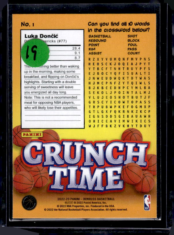 2022-23 Donruss #1 Luka Doncic Crunch Time