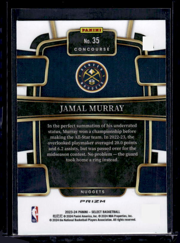 2023-24 Panini Select #35 Jamal Murray Orange Flash Prizms