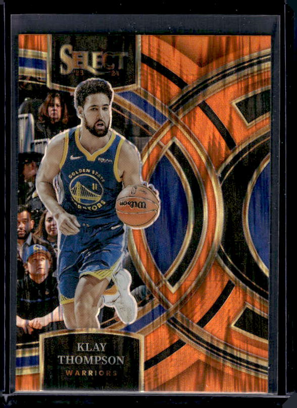 2023-24 Panini Select #198 Klay Thompson Orange Flash Prizms