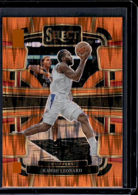 2023-24 Panini Select #24 Kawhi Leonard Orange Flash Prizms