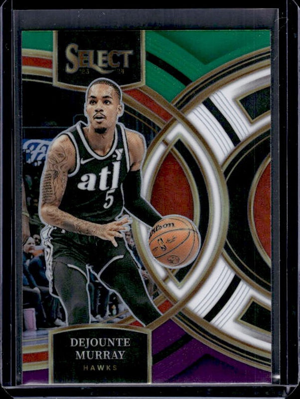 2023-24 Panini Select #174 Dejounte Murray Green White Purple Prizms