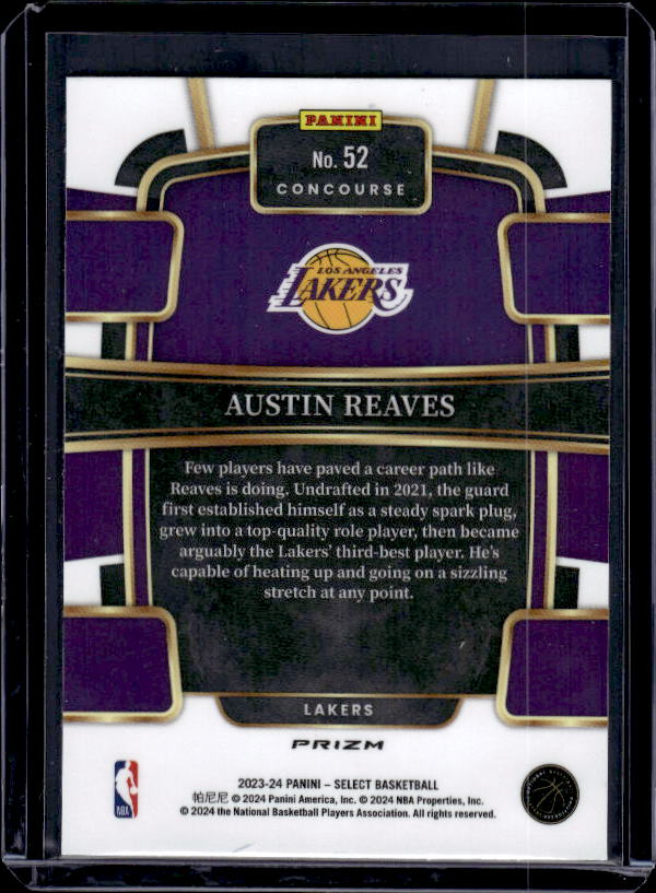 2023-24 Panini Select #52 Austin Reaves Blue Prizms