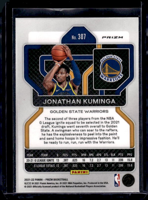 2021-22 Panini Prizm #307 Jonathan Kuminga Silver Wave
