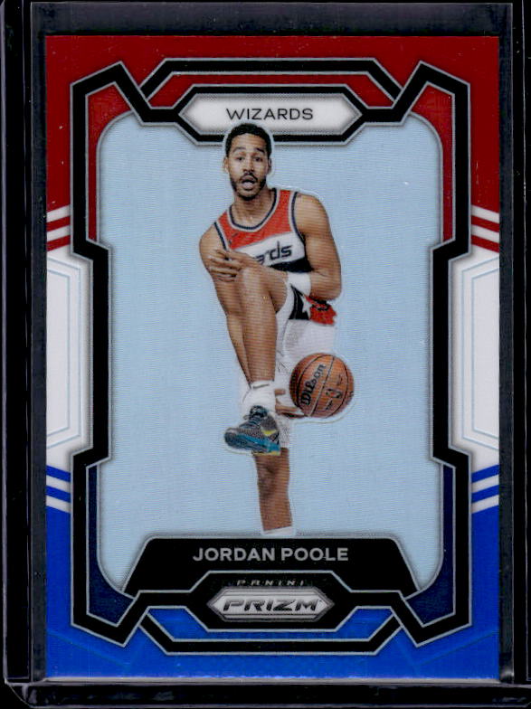 2023-24 Panini Prizm #51 Jordan Poole Prizms Red White and Blue