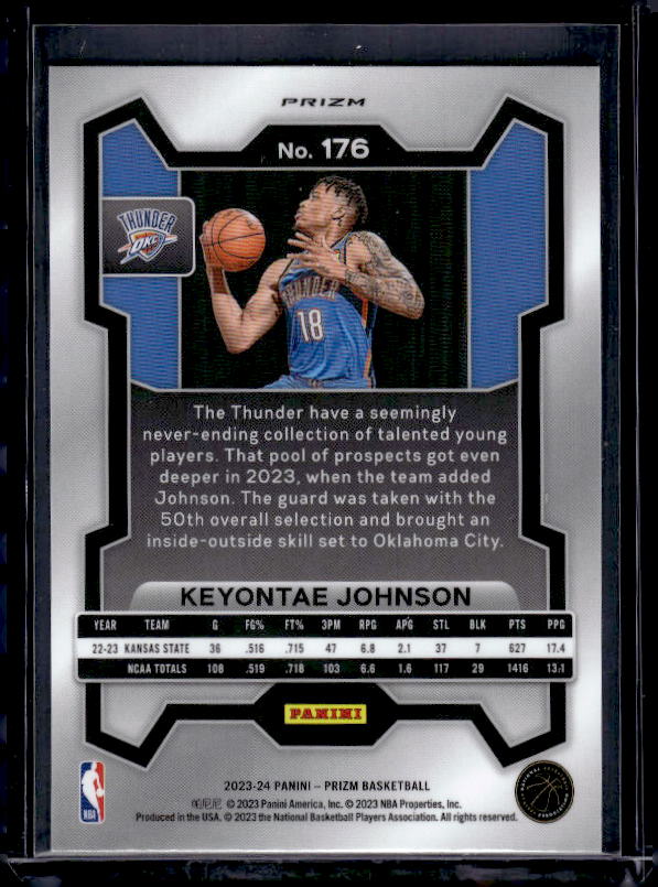 2023-24 Panini Prizm #176 Keyontae Johnson Prizms Red White and Blue