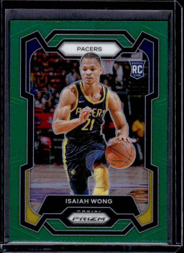 2023-24 Panini Prizm #154 Isaiah Wong Prizms Green