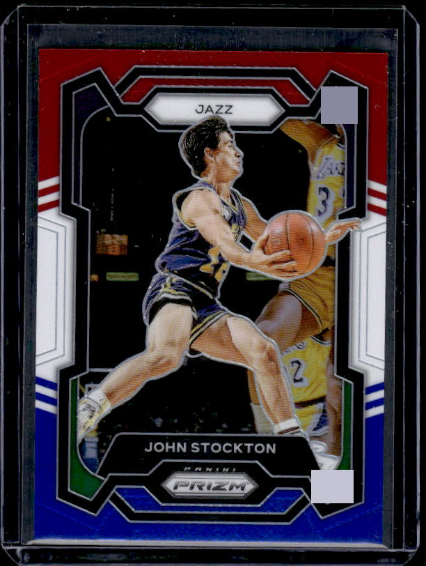 2023-24 Panini Prizm #198 John Stockton Prizms Red White and Blue