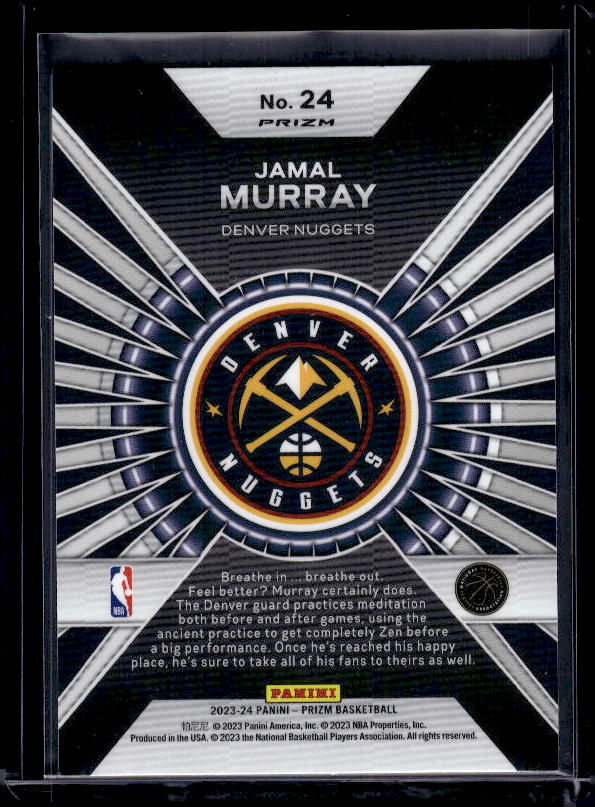 2023-24 Panini Prizm #24 Jamal Murray Dominance Prizms Silver
