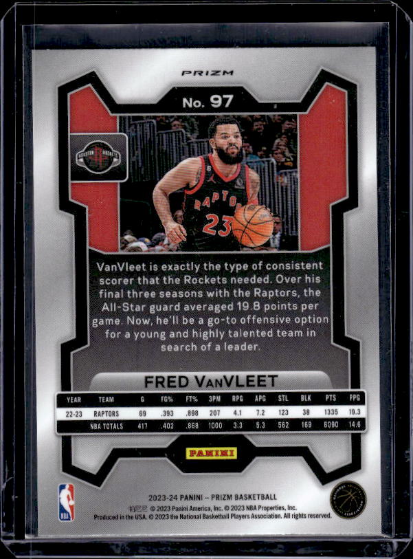 2023-24 Panini Prizm #97 Fred VanVleet Prizms Red White and Blue