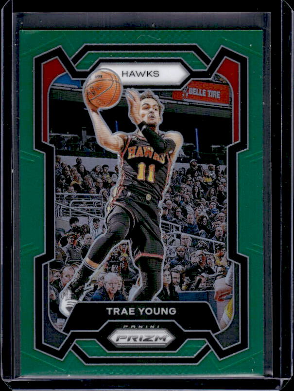 2023-24 Panini Prizm #3 Trae Young Prizms Green