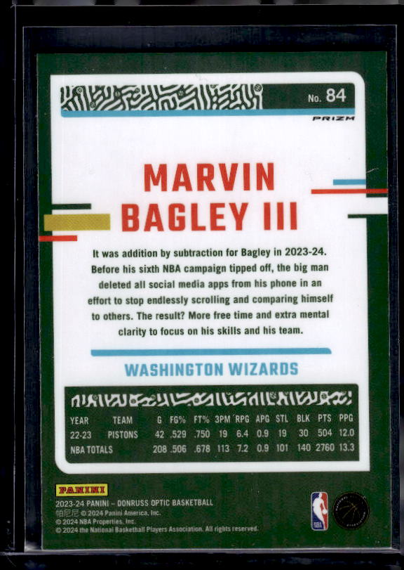 2023-24 Donruss Optic #84 Marvin Bagley III Holo
