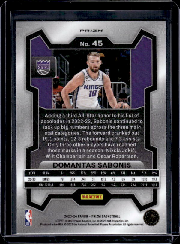 2023-24 Panini Prizm #45 Domantas Sabonis Prizms Green