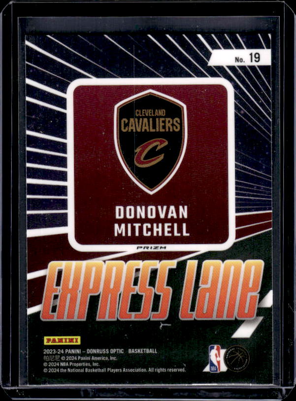 2023-24 Donruss Optic #19 Donovan Mitchell Express Lane Holo