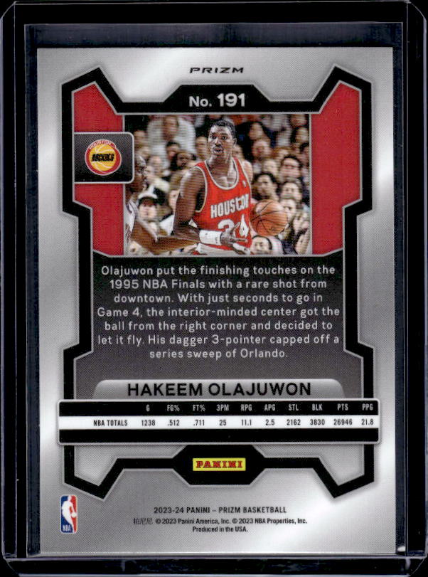 2023-24 Panini Prizm #191 Hakeem Olajuwon Prizms Silver