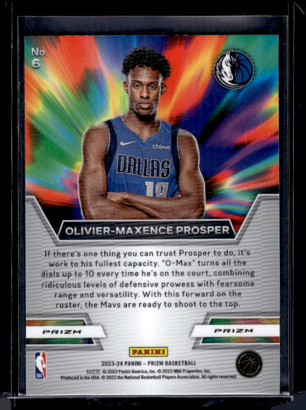 2023-24 Panini Prizm #6 Olivier-Maxence Prosper Instant Impact Prizms Silver