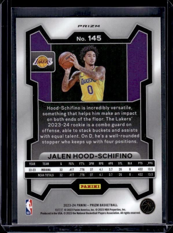 2023-24 Panini Prizm #145 Jalen Hood-Schifino Prizms Silver