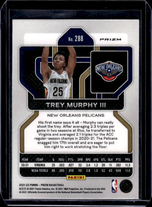 2021-22 Panini Prizm #288 Trey Murphy III Silver Wave