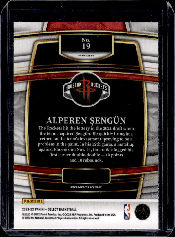 2021-22 Panini Select #19 Alperen Sengun Orange Flash Prizms
