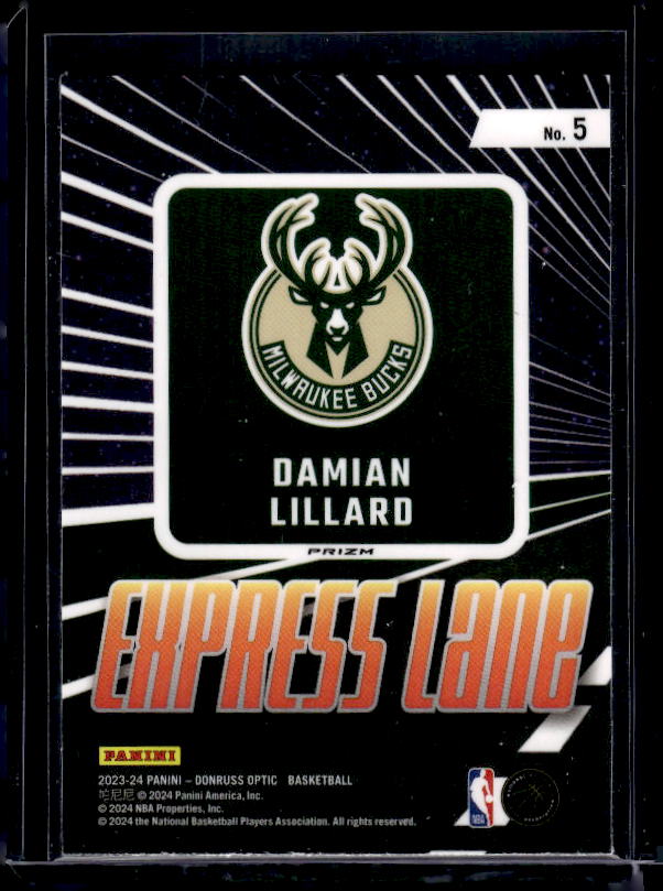 2023-24 Donruss Optic #5 Damian Lillard Express Lane Purple