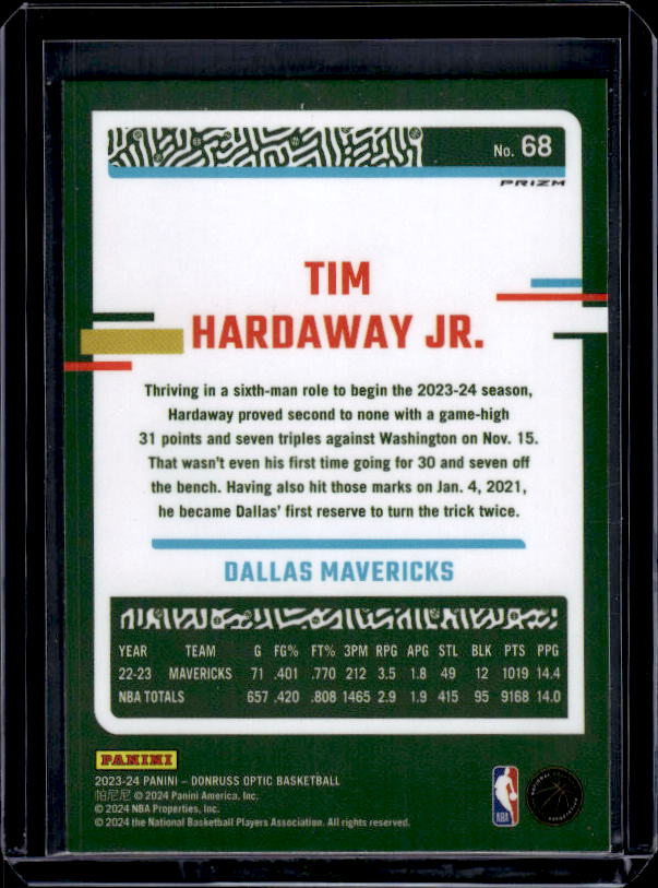2023-24 Donruss Optic #68 Tim Hardaway Jr. Purple