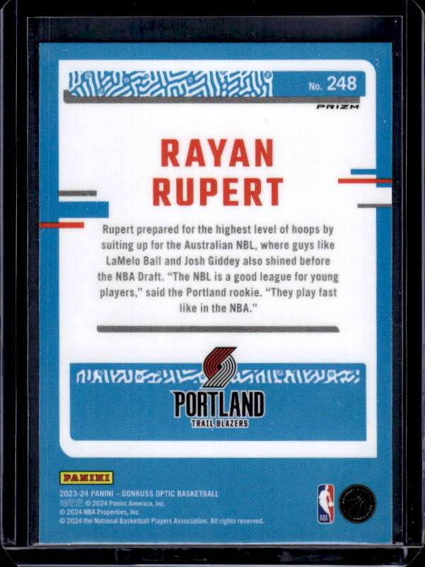 2023-24 Donruss Optic #248 Rayan Rupert Holo