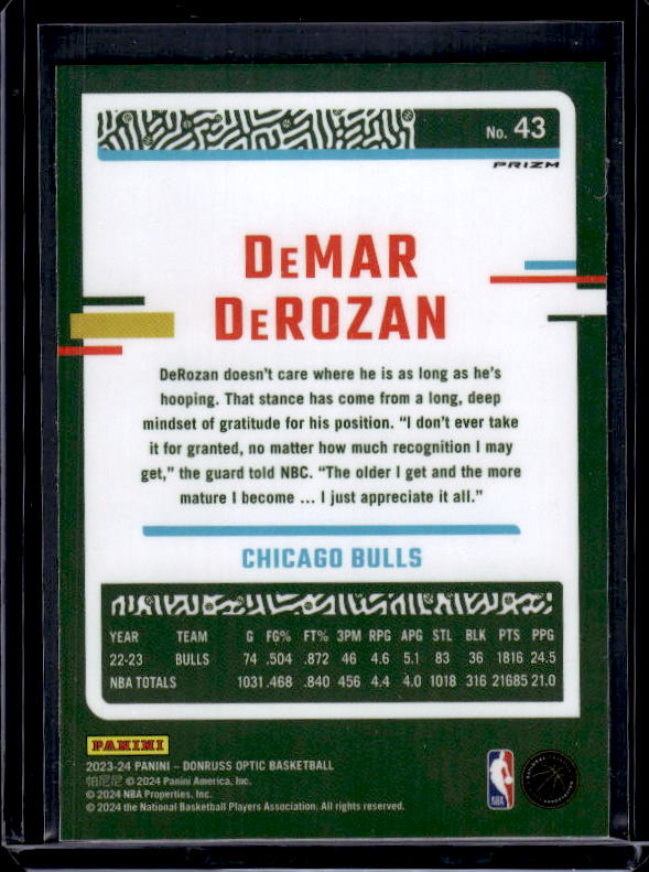 2023-24 Donruss Optic #43 DeMar DeRozan Holo