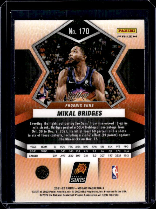 2021-22 Panini Mosaic #170 Mikal Bridges Silver