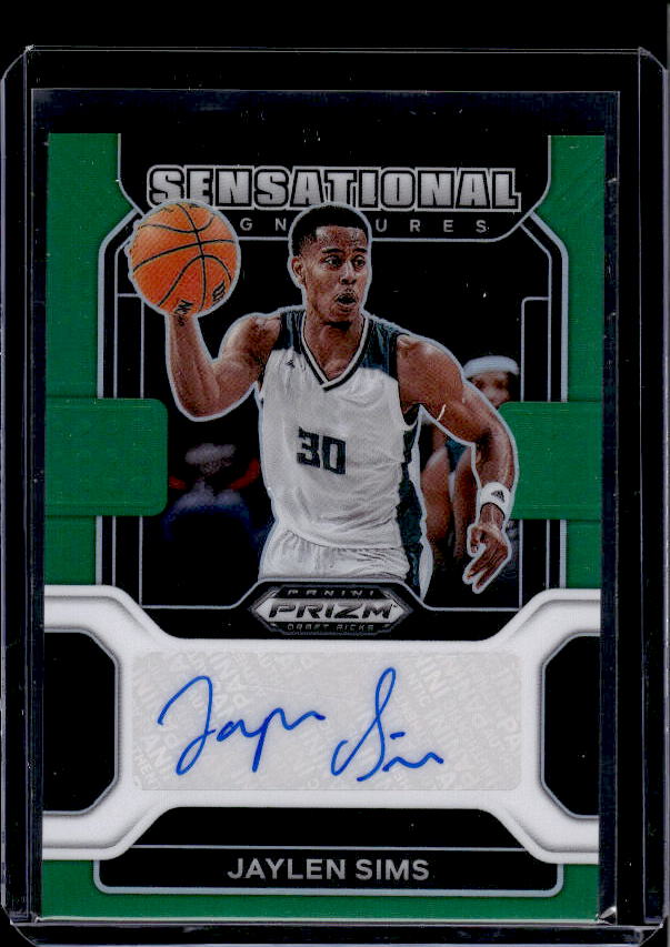 2022 Panini Prizm Draft Picks #SS-JSI Jaylen Sims Sensational Signatures Green