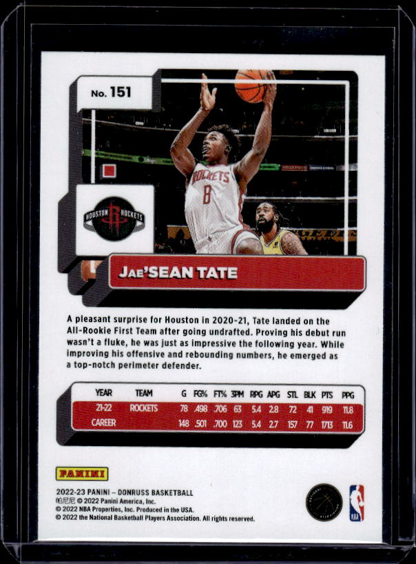 2022-23 Donruss #151 Jae'Sean Tate Holo Laser Green
