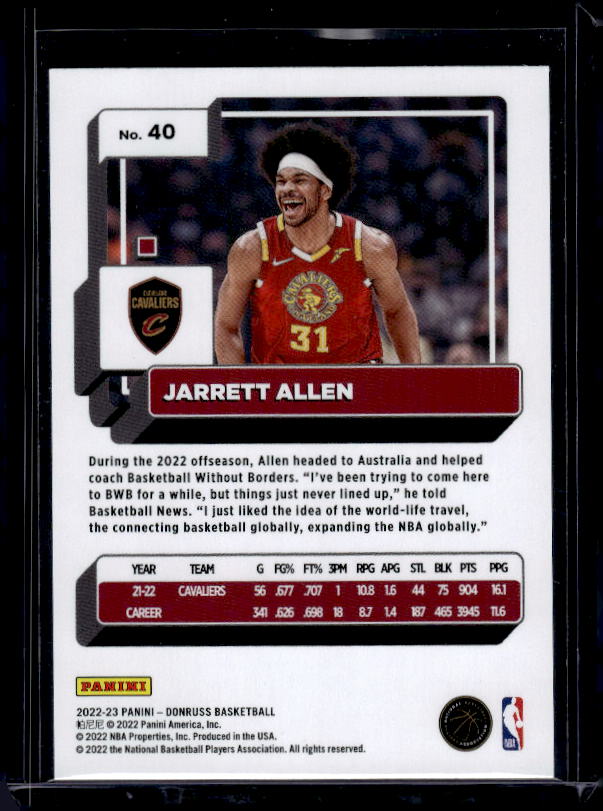 2022-23 Donruss #40 Jarrett Allen Holo Laser Green