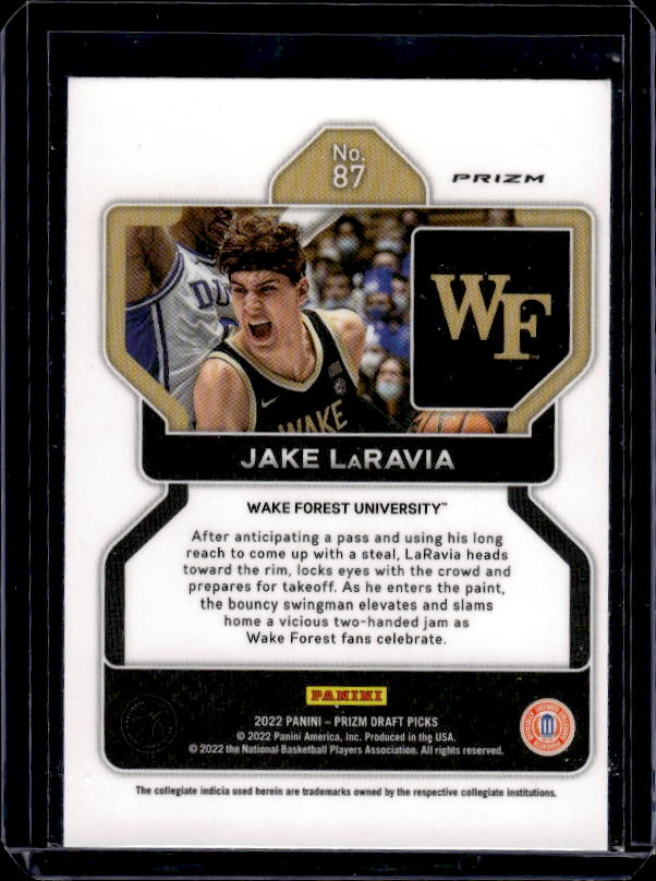 2022 Panini Prizm Draft Picks #87 Jake LaRavia Green