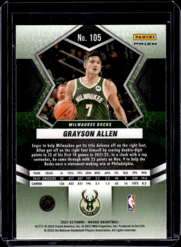 2021-22 Panini Mosaic #105 Grayson Allen Silver