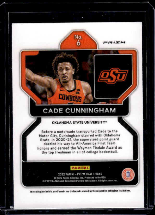 2022 Panini Prizm Draft Picks #6 Cade Cunningham Purple Wave