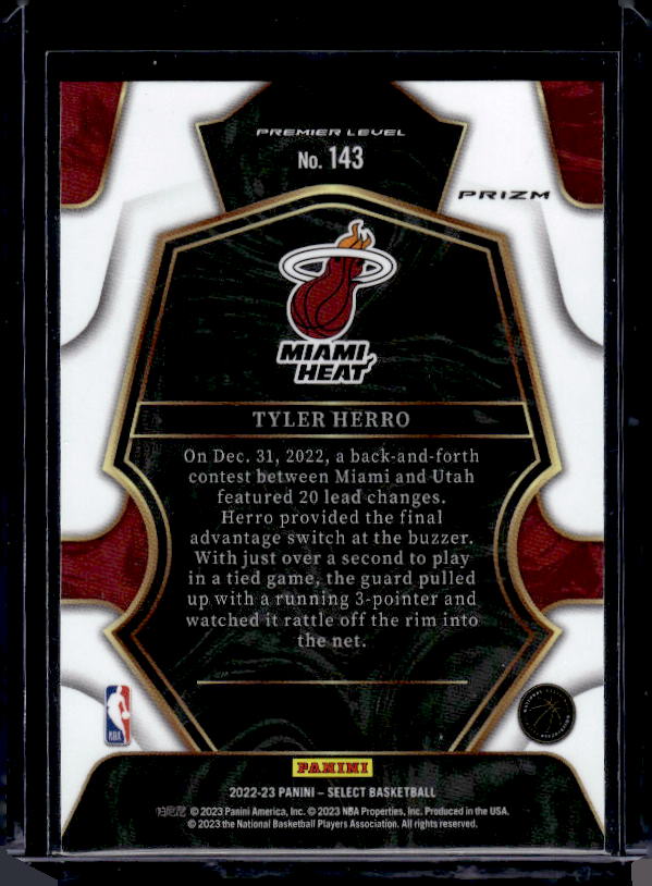2022-23 Panini Select #143 Tyler Herro Blue Prizms