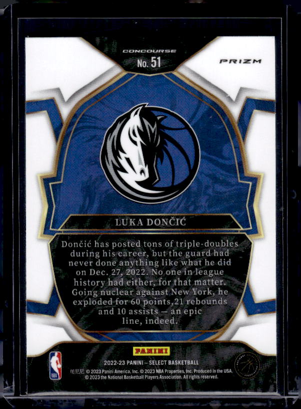 2022-23 Panini Select #51 Luka Doncic Blue Prizms