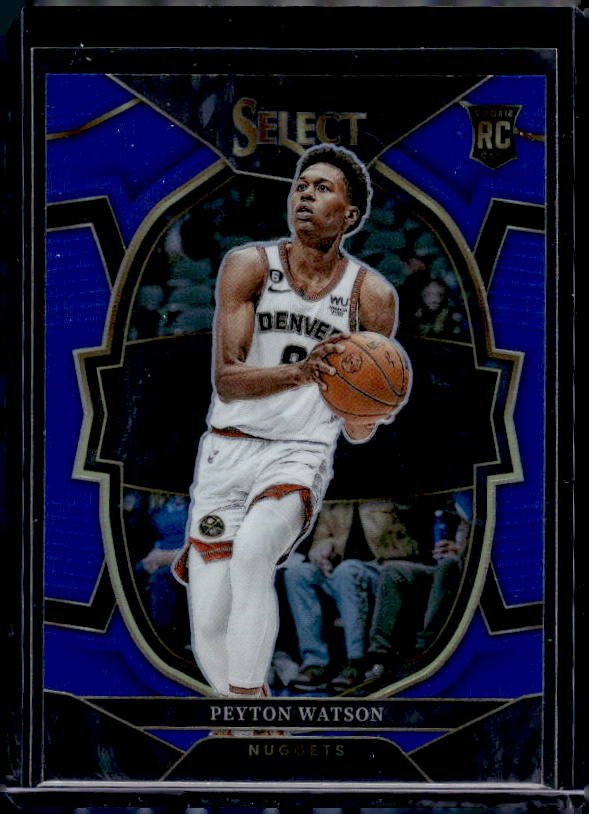 2022-23 Panini Select #74 Peyton Watson Blue Prizms