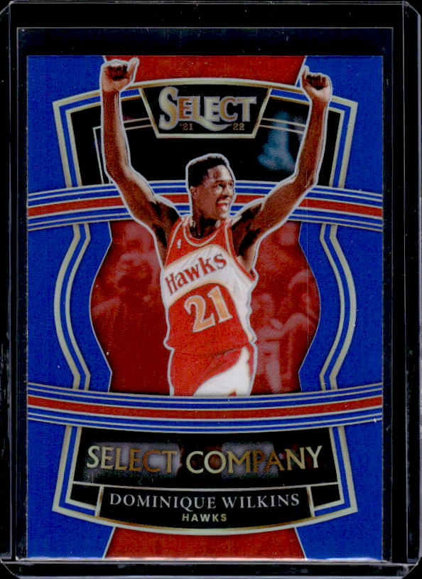 2021-22 Panini Select #1 Dominique Wilkins Select Company Blue Prizms