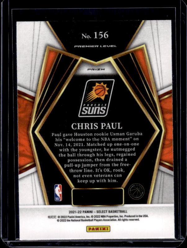 2021-22 Panini Select #156 Chris Paul Blue Shimmer Prizms