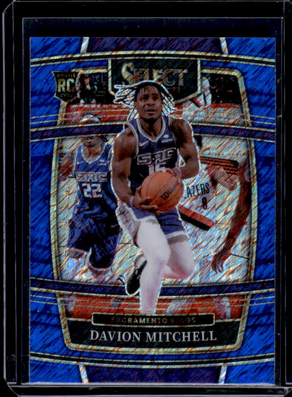 2021-22 Panini Select #23 Davion Mitchell Blue Shimmer Prizms