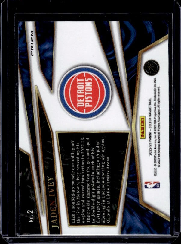 2022-23 Panini Select #2 Jaden Ivey Turbocharged Green Prizms