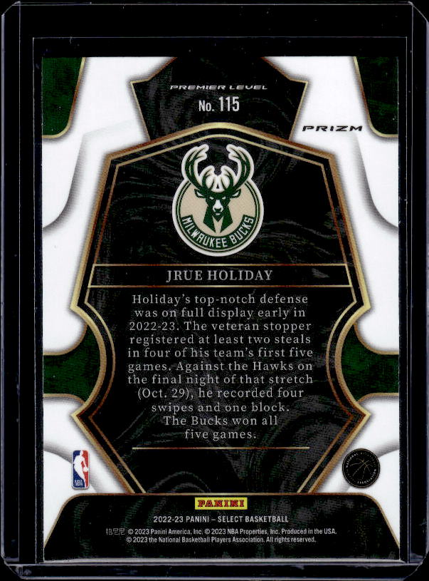 2022-23 Panini Select #115 Jrue Holiday Red Cracked Ice Prizms