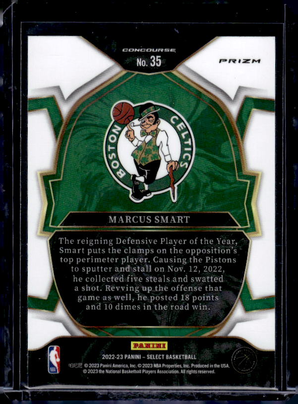 2022-23 Panini Select #35 Marcus Smart Red Cracked Ice Prizms